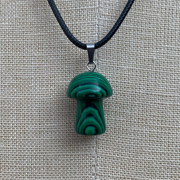 Handmade Genuine Stone Mushroom Amulet Necklace - Picture 4 of 11